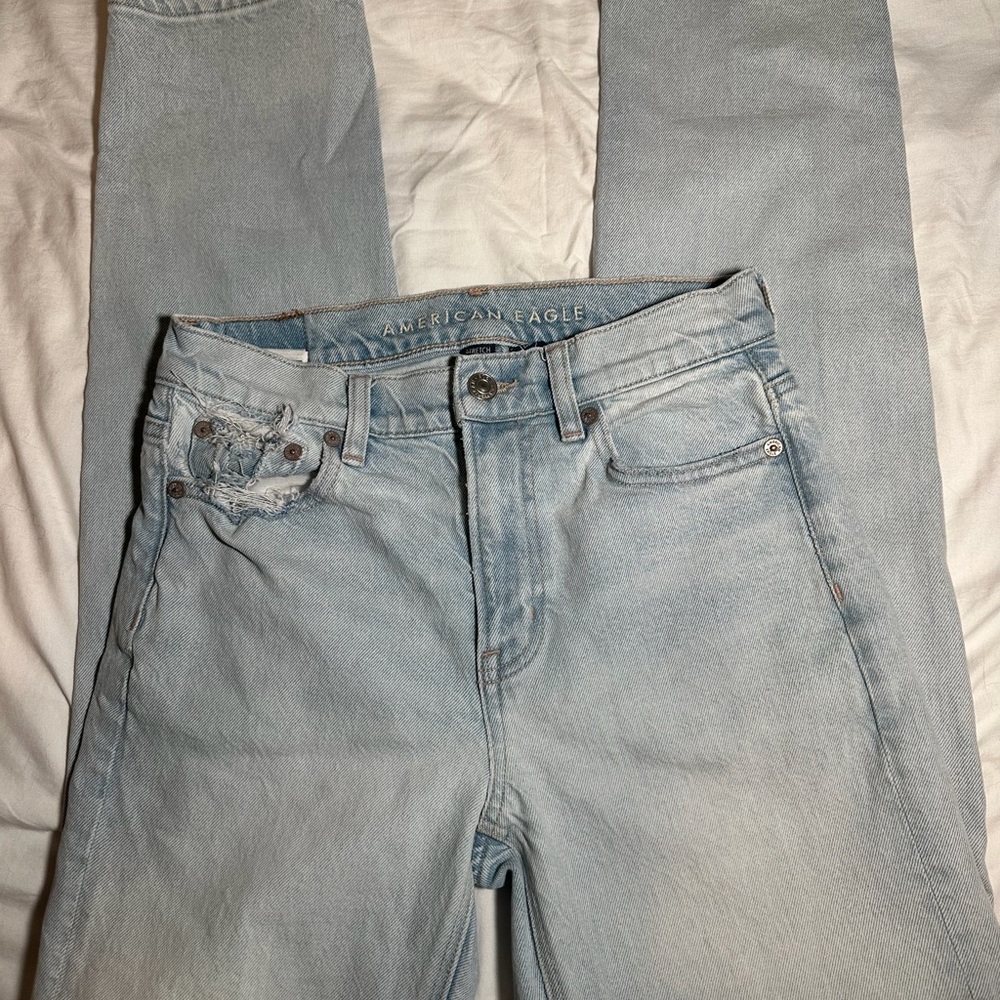 American Eagle Outfitters Light Blue Women's Straight Leg Jeans